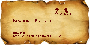 Kopányi Martin névjegykártya